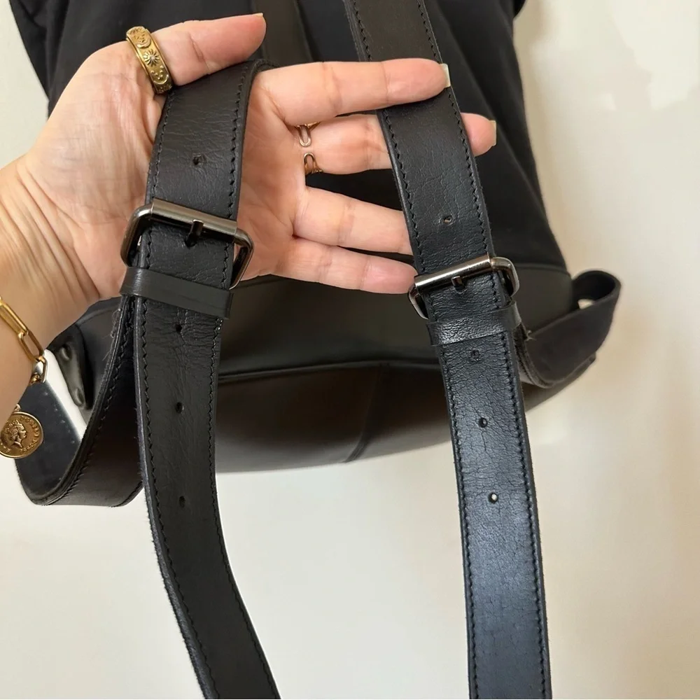 Still Nordic Leather Canvas Backpack Black Laptop Minimalist Unisex